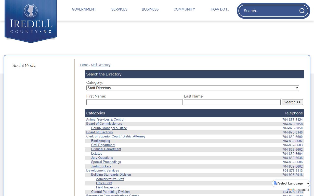 Mooresville phone directory Iredell County staff directory
