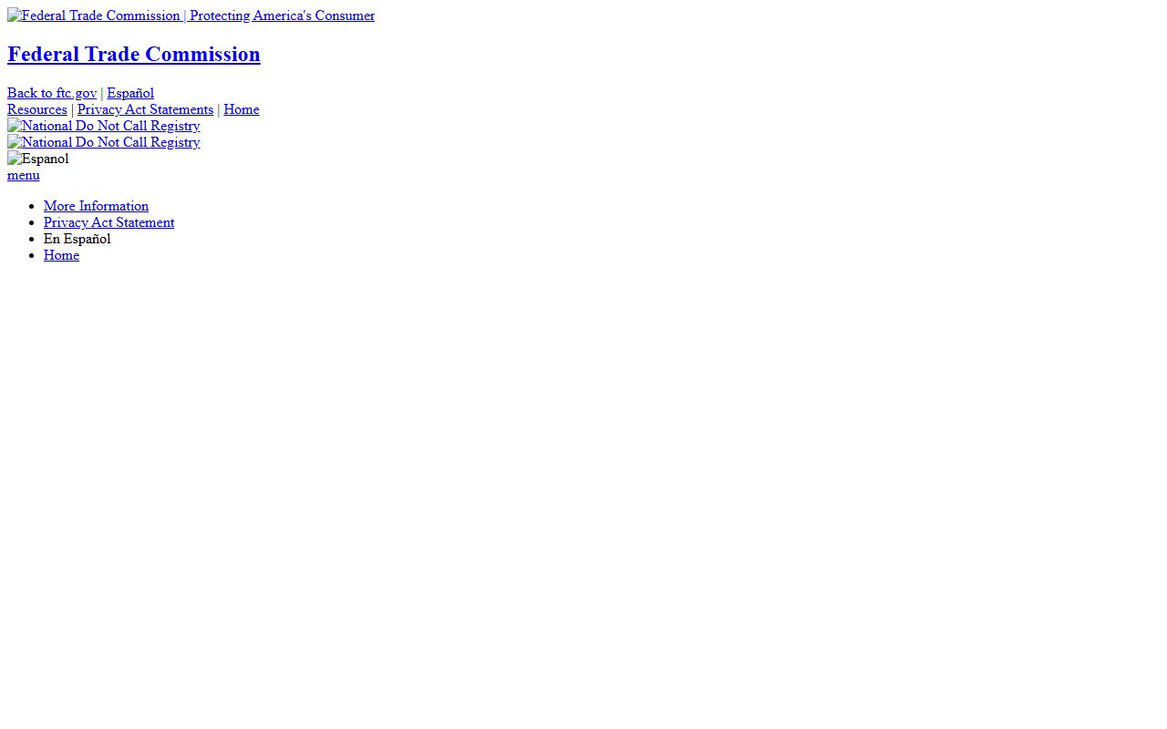 Mooresville phone code FTC Do Not Call Registry record